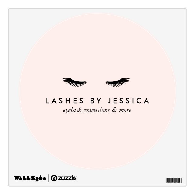 Glam Eyelashes Classic Lash Salon Pink Wall Decal (Front)