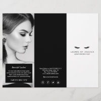 Glam Eyelashes Extensions Salon Tri-Fold Brochure