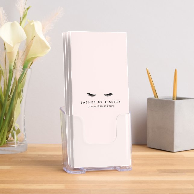 Glam Eyelashes Extensions Salon Tri-Fold Pink Brochure (Insitu)