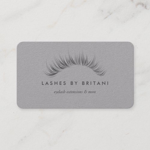 Glam Eyelashes grey text Business Card