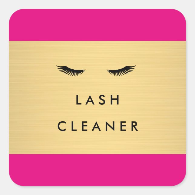Glam Eyelashes Pink and Gold Lash Cleaner Stickers (Front)