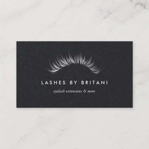 Glam Eyelashes white text Business Card