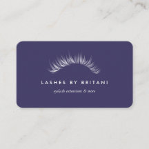 Glam Eyelashes white text Business Card