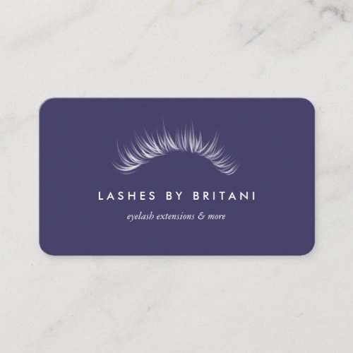 Glam Eyelashes white text Business Card