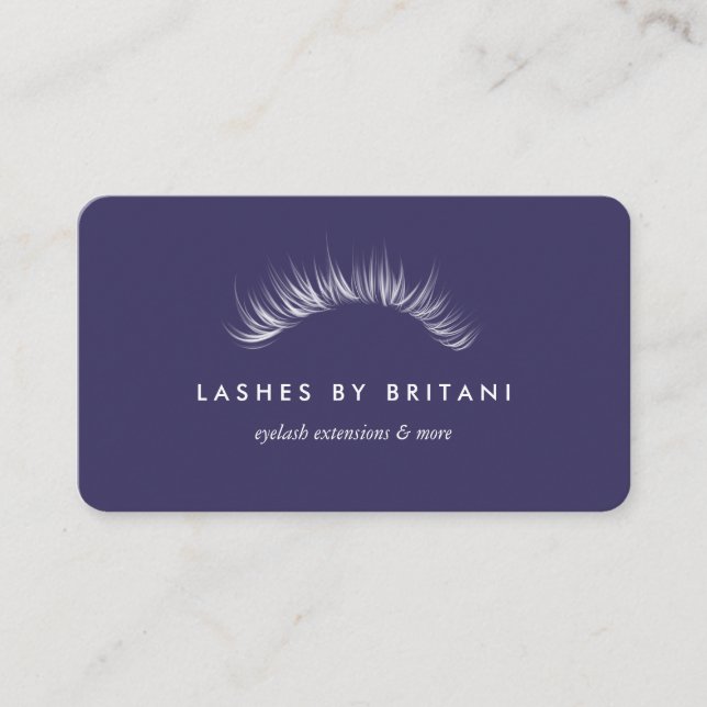 Glam Eyelashes white text Business Card (Front)