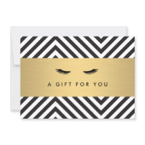 Glam Eyelashes with Bold Pattern Gift Certificate Cards