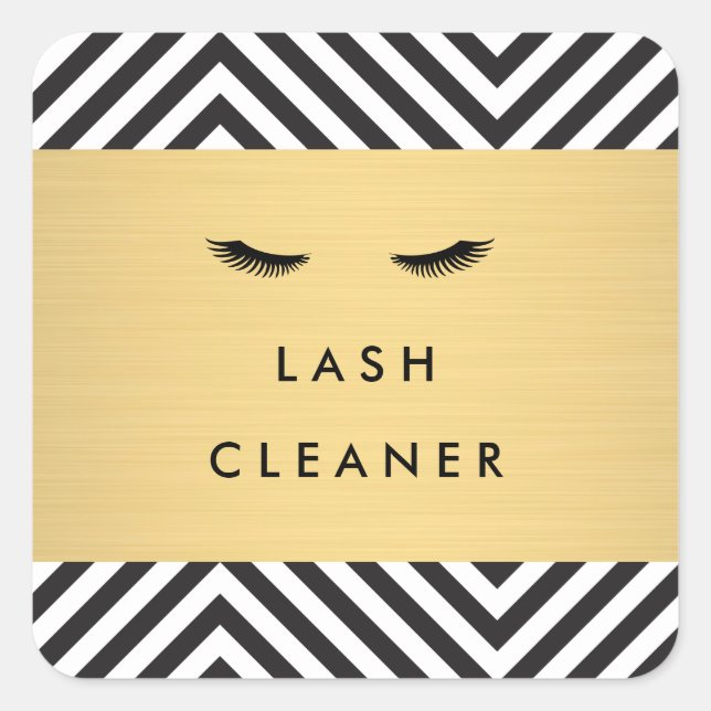 Glam Eyelashes with Bold Pattern Lash Cleaner Square Sticker (Front)