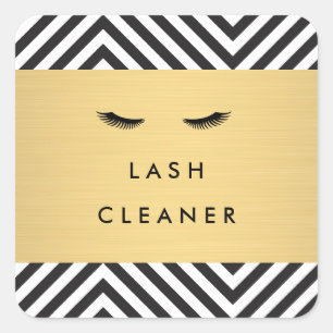 Glam Eyelashes with Bold Pattern Lash Cleaner Square Sticker