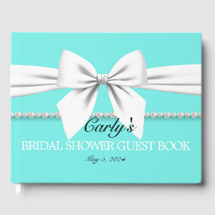 Glam Fancy Tiffany Theme Bridal Shower Guest Book