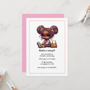 Glam Fashion Doll Birthday Invitation