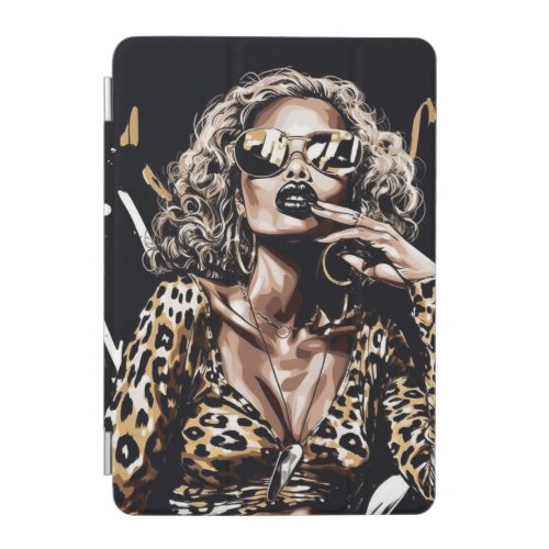 Glam Fashion girl leopard dress in sunglasses iPad Mini Cover