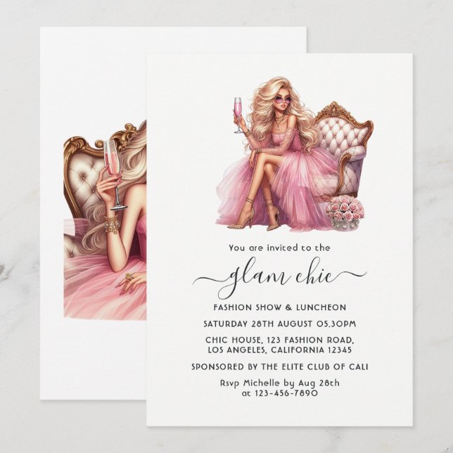 Glam Fashion Show Invitation (Front/Back)