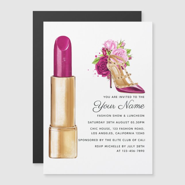 Glam Fashion Show Magnetic Invitation (Front/Back)