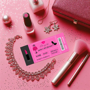 Glam Fashion Show Party Night Girl's Ticket Invitation