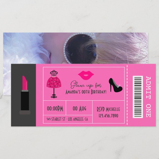 Glam Fashion Show Party Night Invitation (Front/Back)