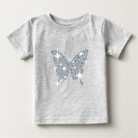 Glam faux diamond sparkle butterfly on gray