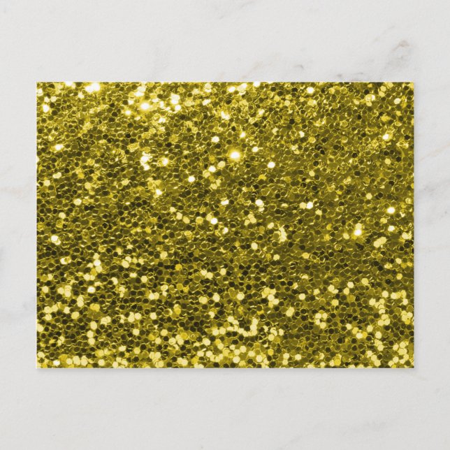 Glam Faux Gold Glitter Sparkle Print Postcard (Front)