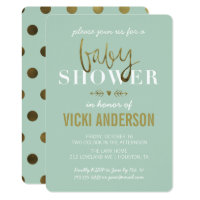 Glam Faux Gold Modern Baby Shower Invitations