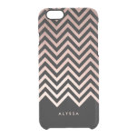Glam Faux Rose Gold And Black Chevron Clear Iphone 6/6s Case at Zazzle