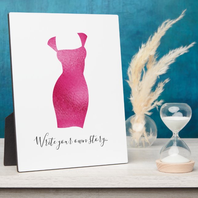 Glam Feminine Silhouette Inspirational Tabletop Plaque (Side)