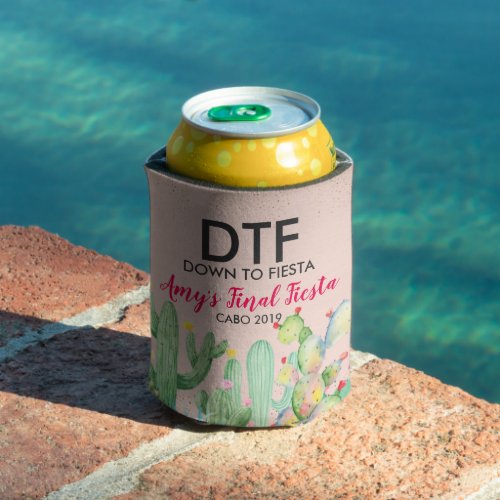 Glam Fiesta Personalized Bachelorette Can Coolers