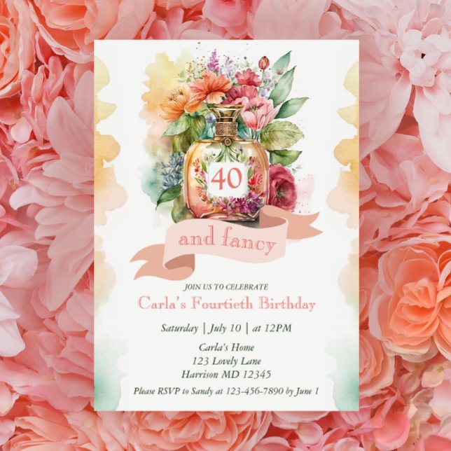 Glam Fourty and Fancy Fabulous Birthday Invitation (Creator Uploaded)