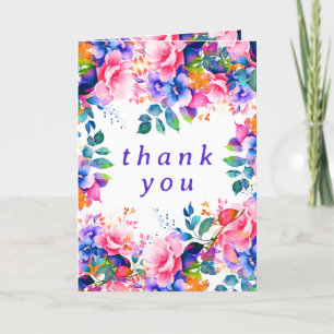 Glam Garden Watercolor Floral Birthday Thank You 