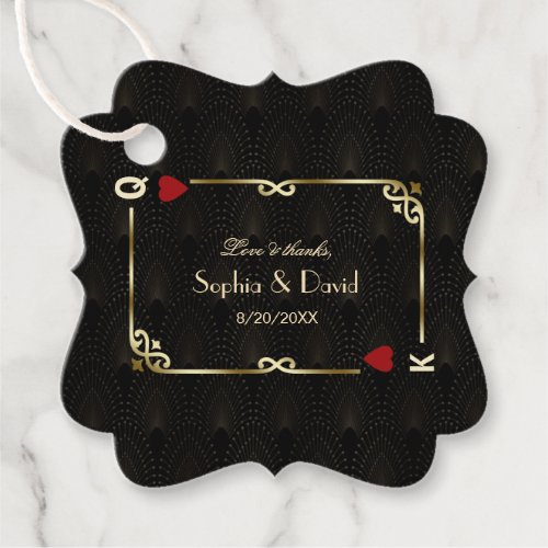 Glam Gatsby Casino Las Vegas Poker Wedding Favor Tags