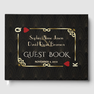Glam Gatsby Casino Las Vegas Poker Wedding Guest Book