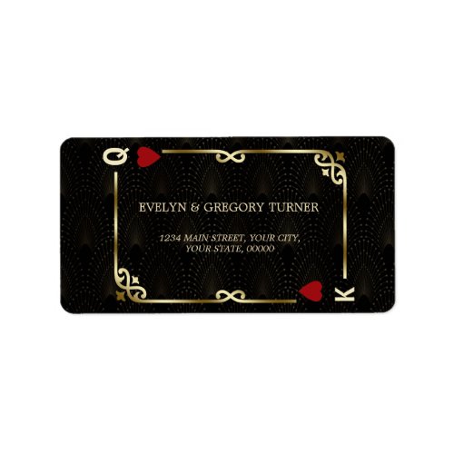Glam Gatsby Casino Las Vegas Poker Wedding Label
