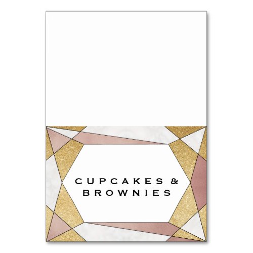 Glam Geometric Diamond Buffet Food Labels Table Number