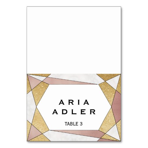 Glam Geometric Diamond Escort Place Cards