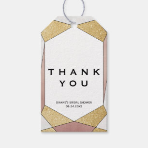 Glam Geometric Diamond Thank You Favor Gift Tags