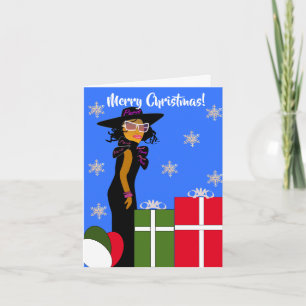 Glam Girl African American Christmas Card