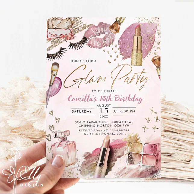 Glam Girl Birthday Spa Party Invitation Zazzle