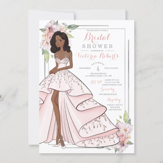 Glam Girl Bridal Shower Invitation (Front)