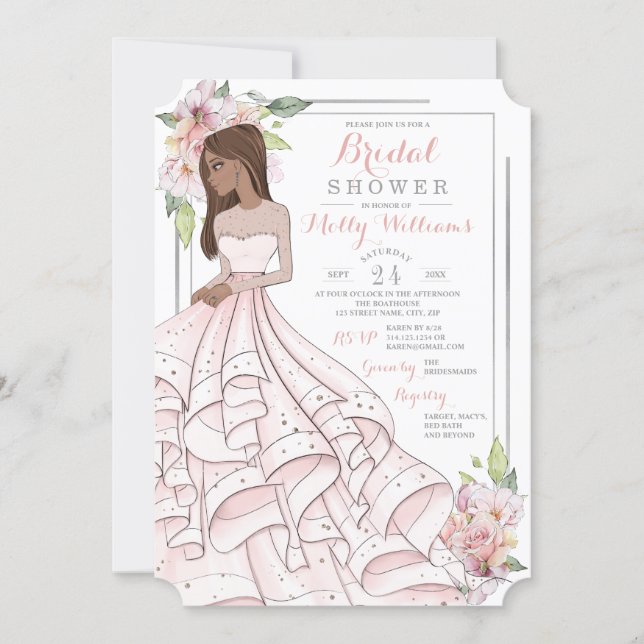 Glam Girl Bride Bridal Shower Invitation (Front)