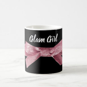 Glam Girl Elegant Pretty Pink Ribbon Bride Coffee Mug