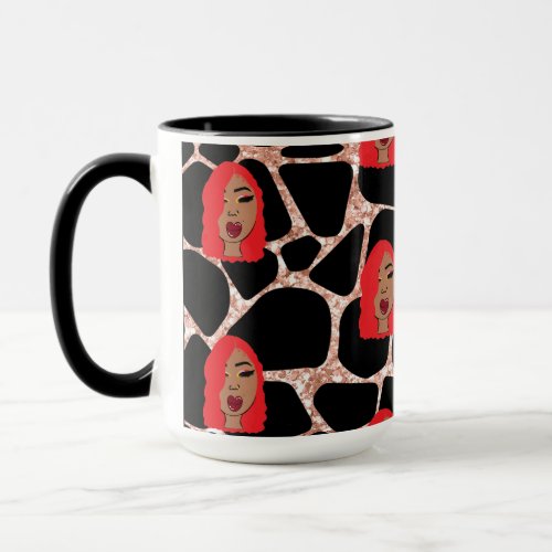 Glam Girls Black And Rose Gold Fancy Mug