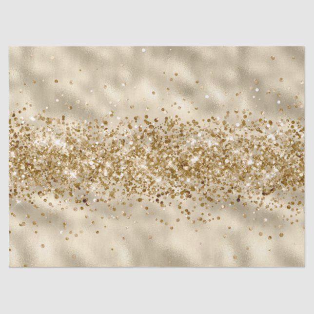 Glam Girly Gold Glitzy Glitter Sparkle Confetti Tissue Paper (Front)