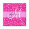 Glam Girly Hot Pink Glitter Sparkles Name Monogram
