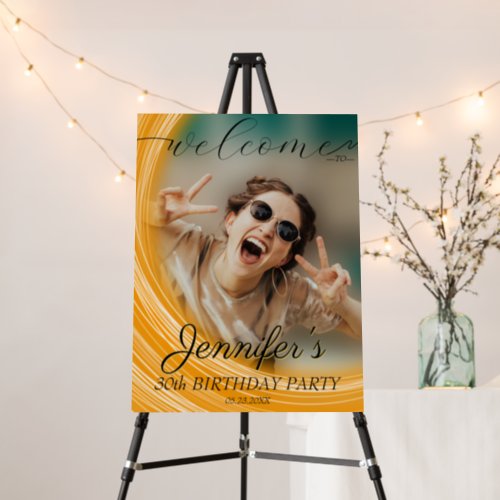 Glam Girly Photo Script 20 30 40 th Birthday Party Foam Board