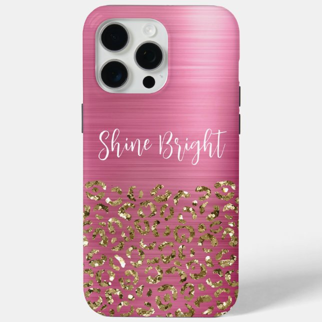Glam Girly Pink Gold Leopard Case-Mate iPhone Case (Back)