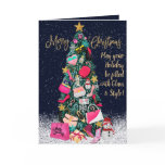 Glam Girly Shoes Purse Makeup Christmas Tree Card