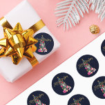Glam Girly Shoes Purse Makeup Christmas Tree Classic Round Sticker<br><div class="desc">This girly and glamorous Christmas sticker will be the talk of all your friends and family. It's a unique and stylish concept for your holiday papery. It depicts faux gold glitter typography saying, "Merry Christmas." It also features hand-drawn and hand-painted watercolor purses, high heel shoes, faux glitter ornaments, makeup, perfume...</div>