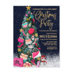 Glam Girly Shoes Purse Makeup Christmas Tree Holiday Postcard