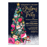 Glam Girly Shoes Purse Makeup Christmas Tree Invitation