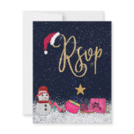 Glam Girly Shoes Purse Makeup Christmas Tree RSVP Card