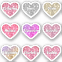Glam Girly Sparkle Glitter Hearts Names Pack