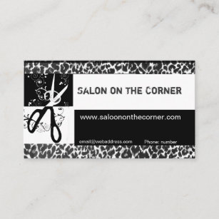 Glam Glamorous  Scissor Wild Leopard Print Pattern Appointment Card